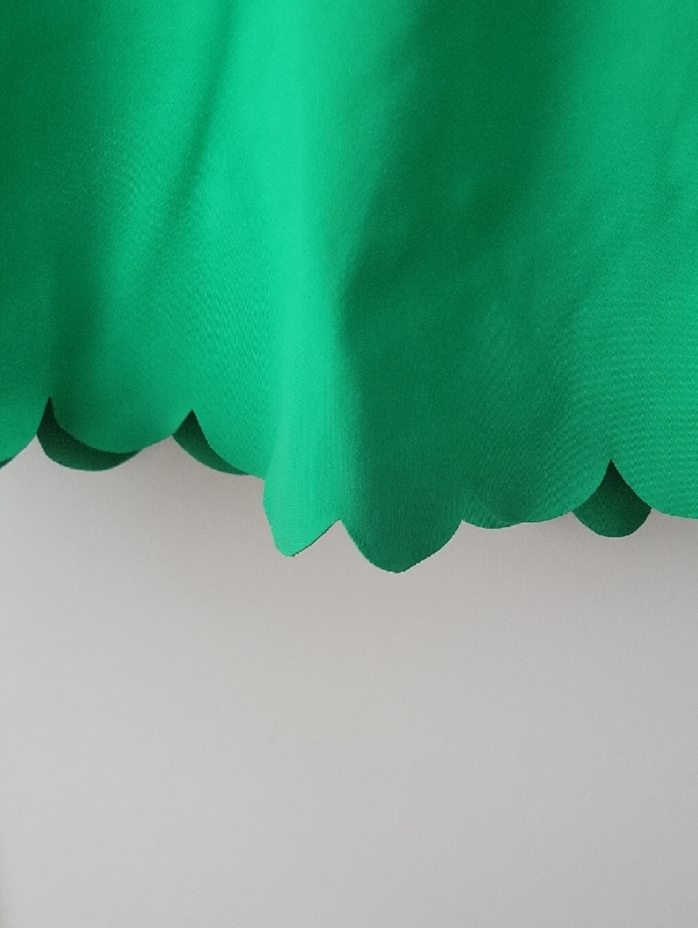 J. Crew Bright Green Scalloped Skater Skirt - Picture 2 of 5